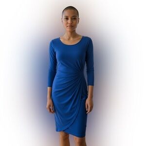 Calvin Klein Royal Blue Long 3/4 Sleeve Dress